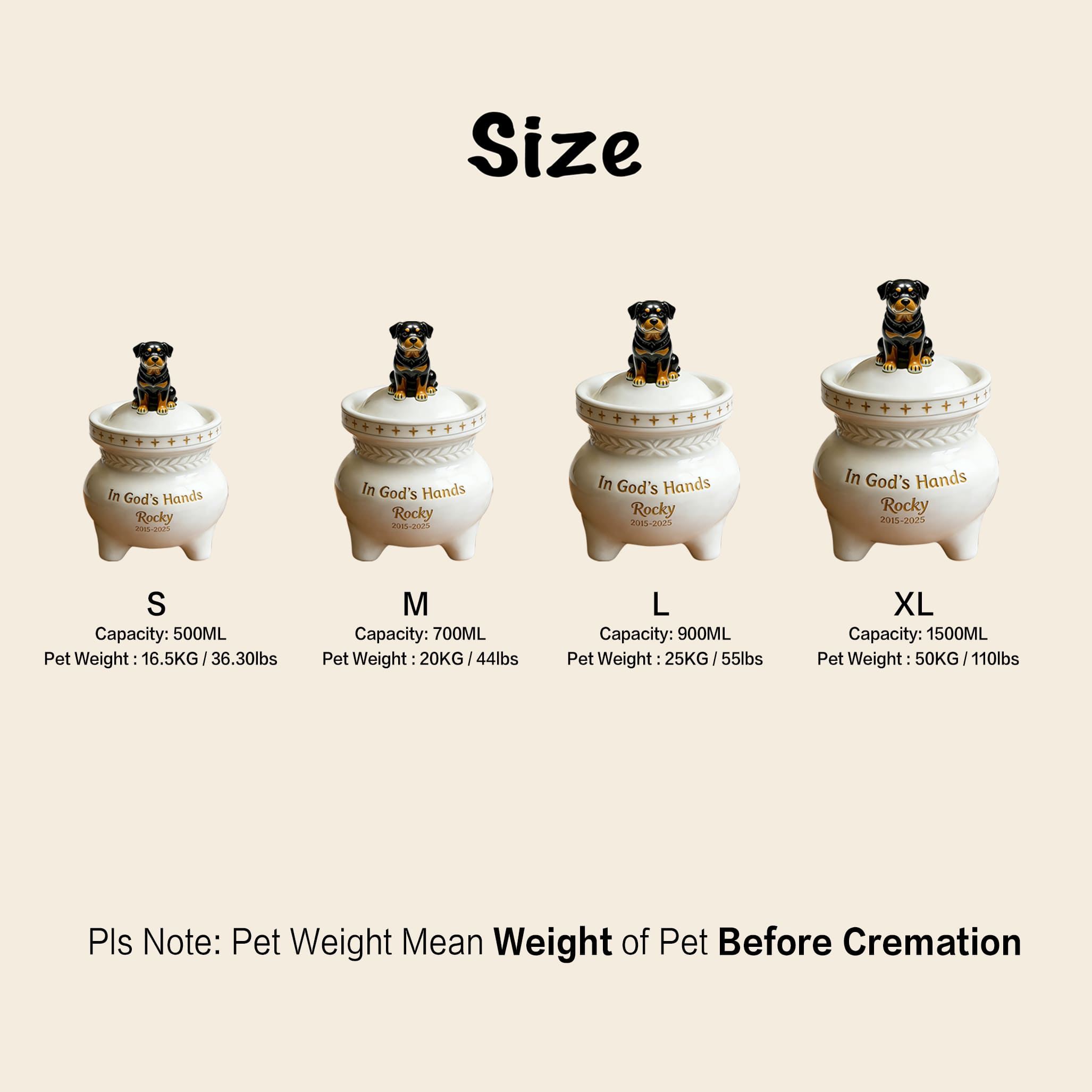 Personalized Dog Memorial Urn #D102