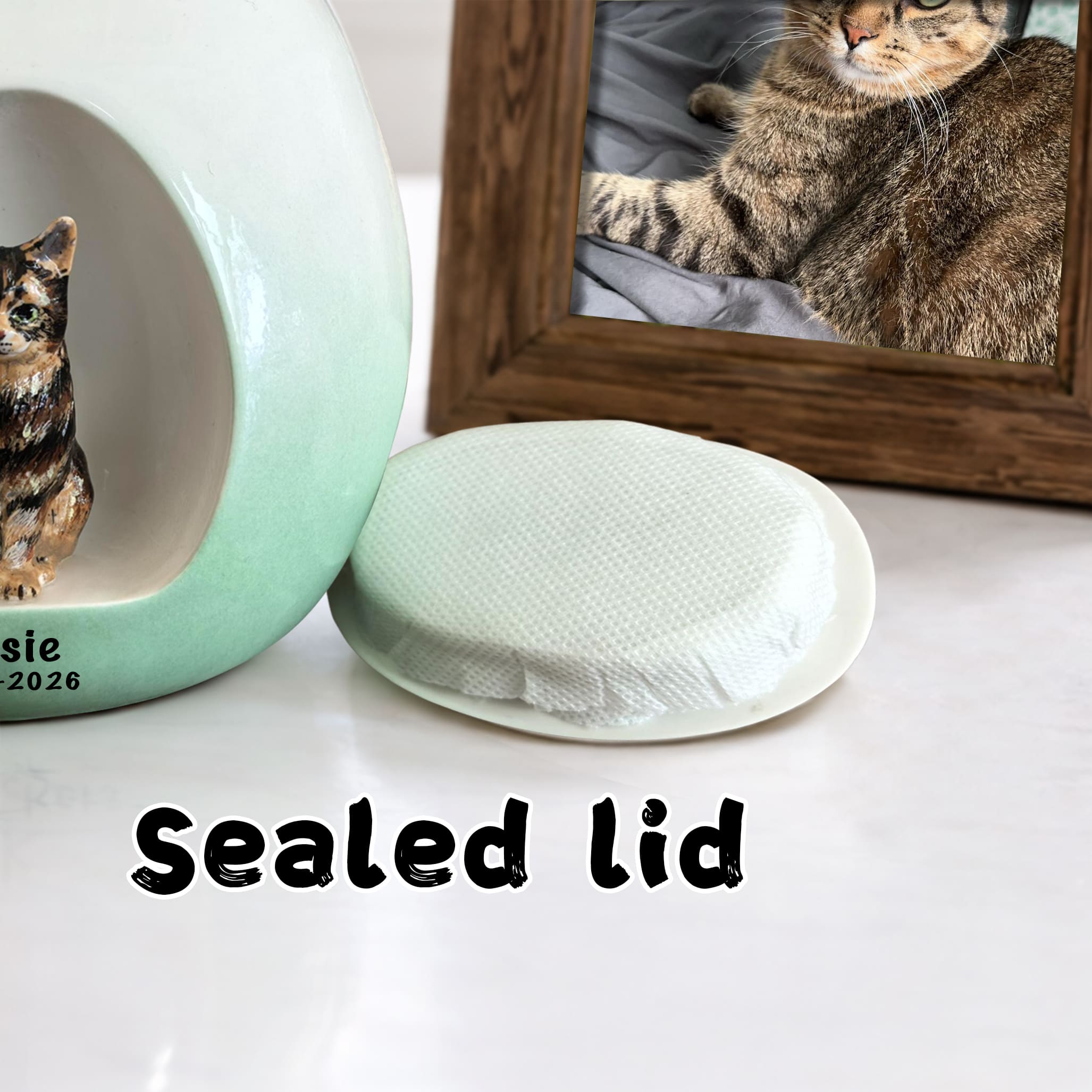 Handmade Ceramic Cat Urn for Ashes