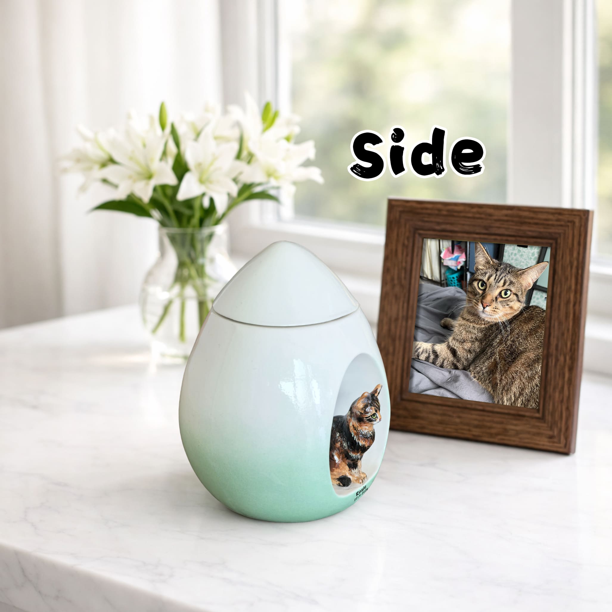 Handmade Ceramic Cat Urn for Ashes