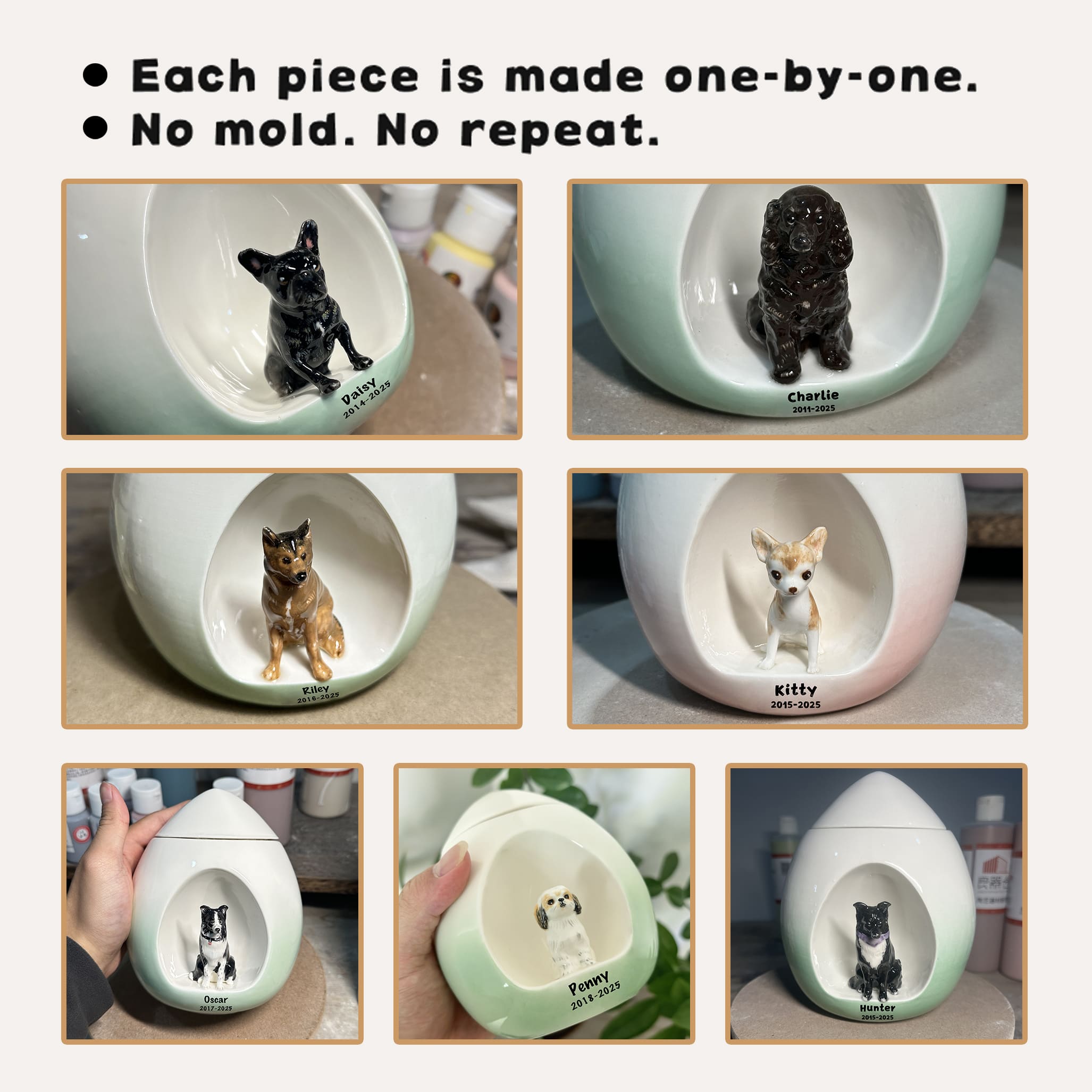 Luxury Teardrop Dog Urn Customisation