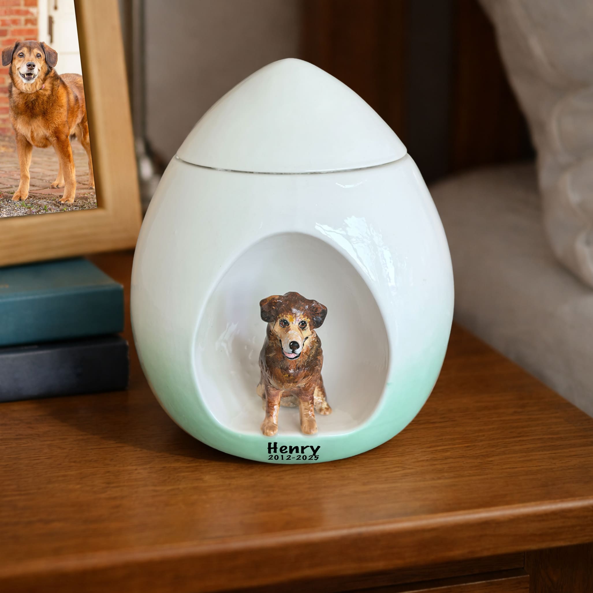 Personalized Ceramic Dog Urn for Ashes