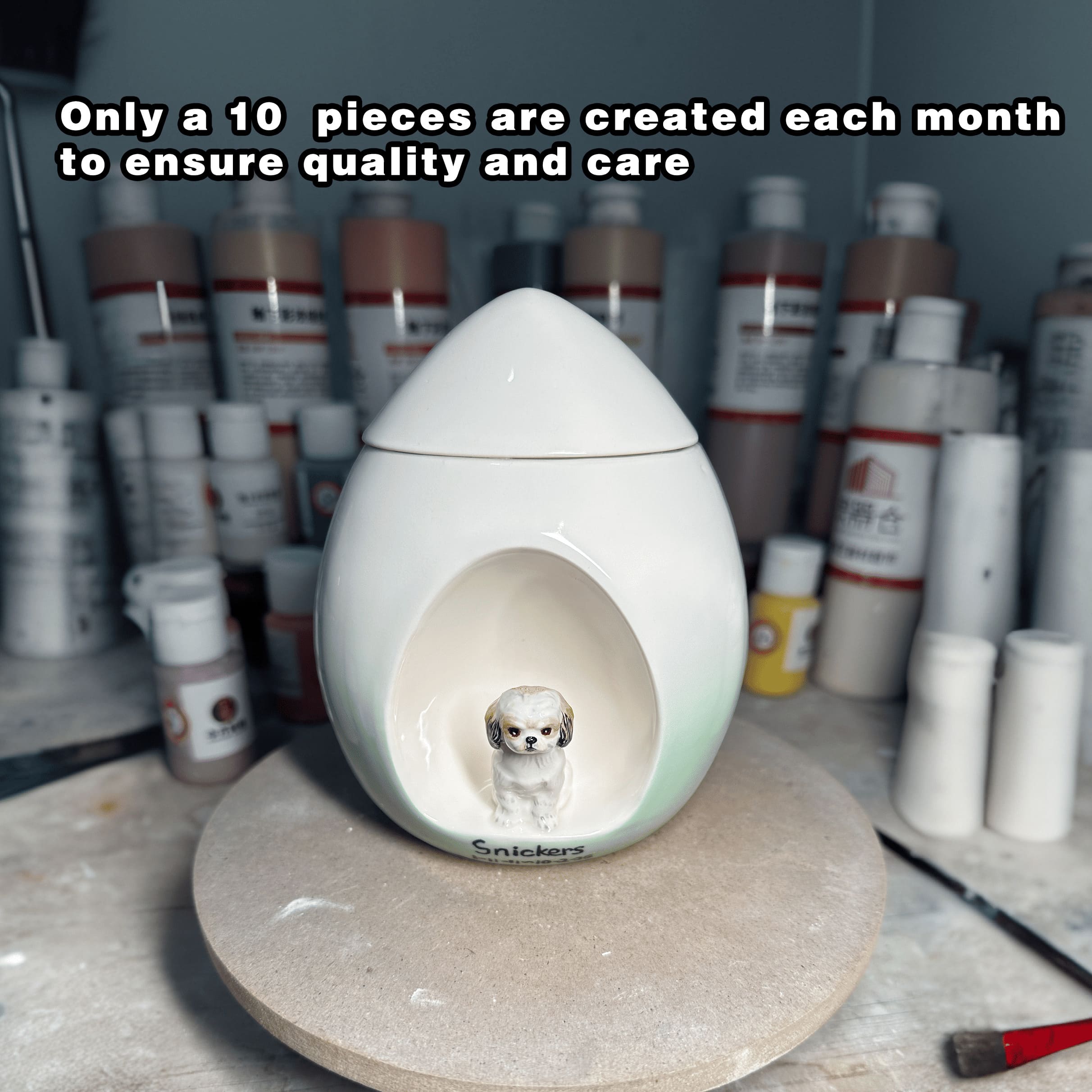 Luxury Teardrop Dog Urn Customisation