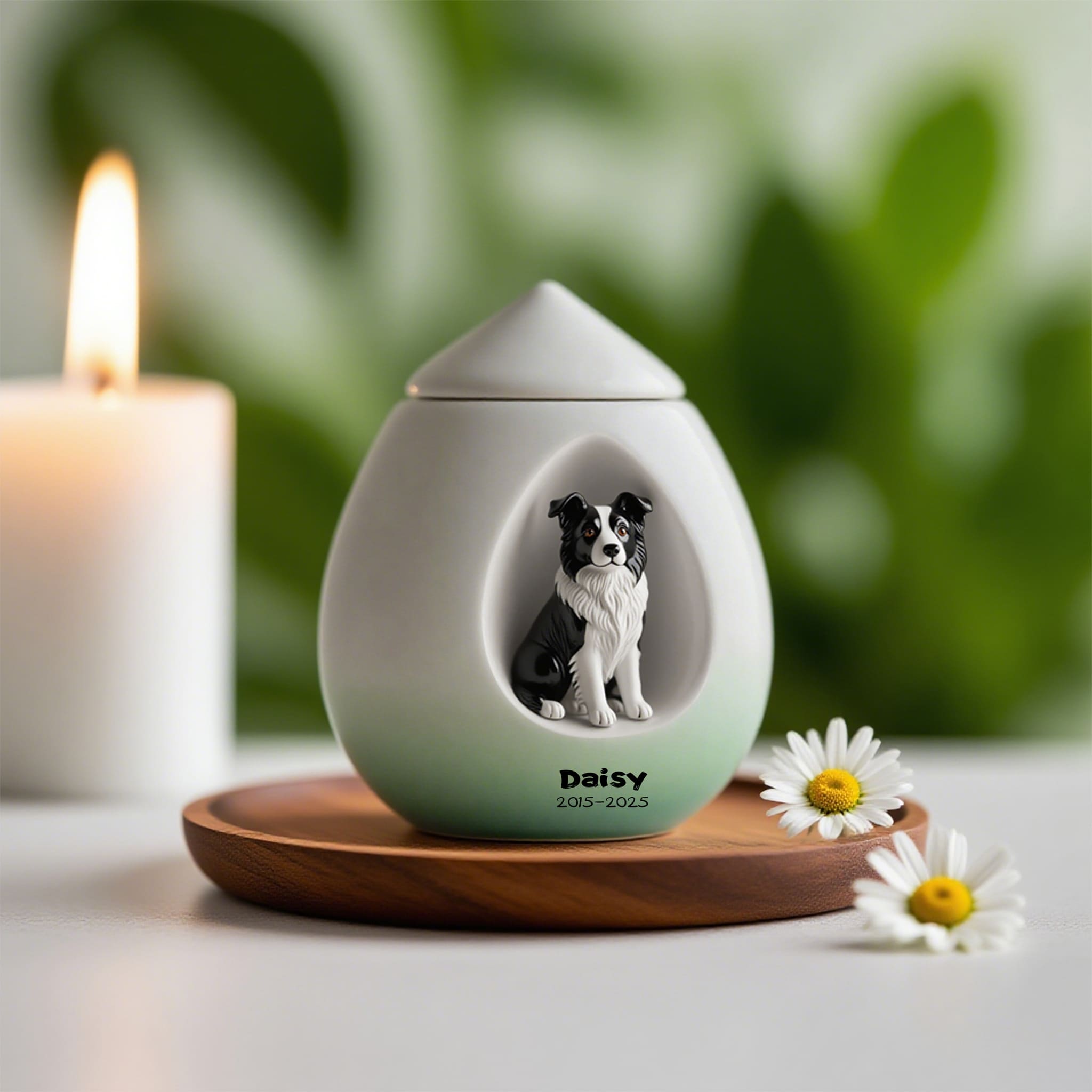Handcrafted Luxury Teardrop Dog Urn - Photo Customise for Your Baby's Forever Home