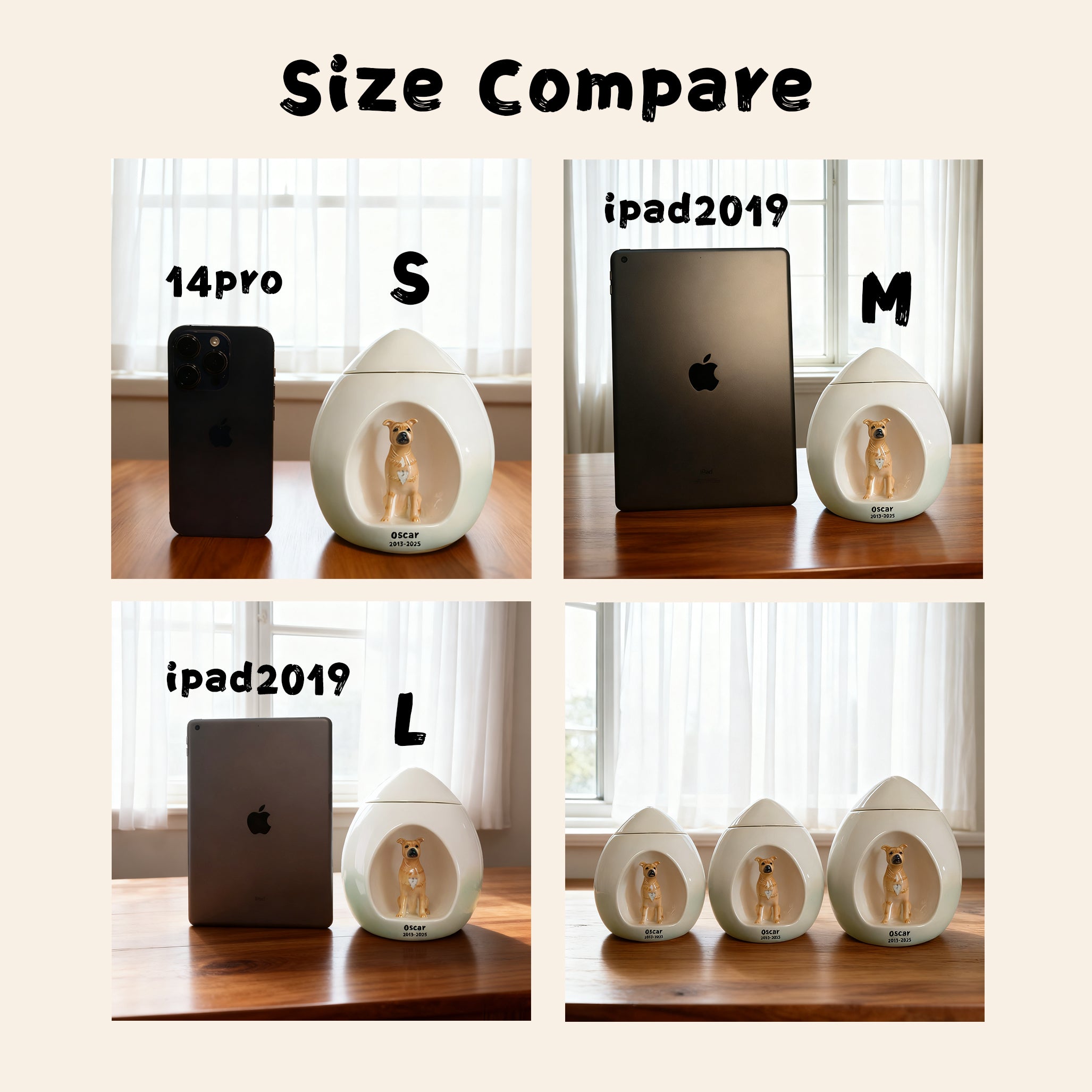 Personalized Dog Urn – Hand-Painted Ceramic Lifelike Portrait,Name and Date,Forever Home for Beloved Pet